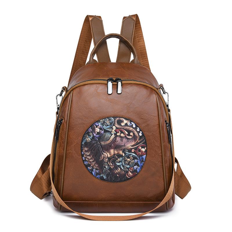 New fashion backpack leather texture versatile large capacity three-purpose multi-functional backpack