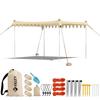 VILLEY Tarp Beach Tarp Beach Sunshade Beach Tent for 4 To 6 People Tarp Tent with 4 Poles UV Protection UV Cut Shading Ventilation Sun Shade Sun