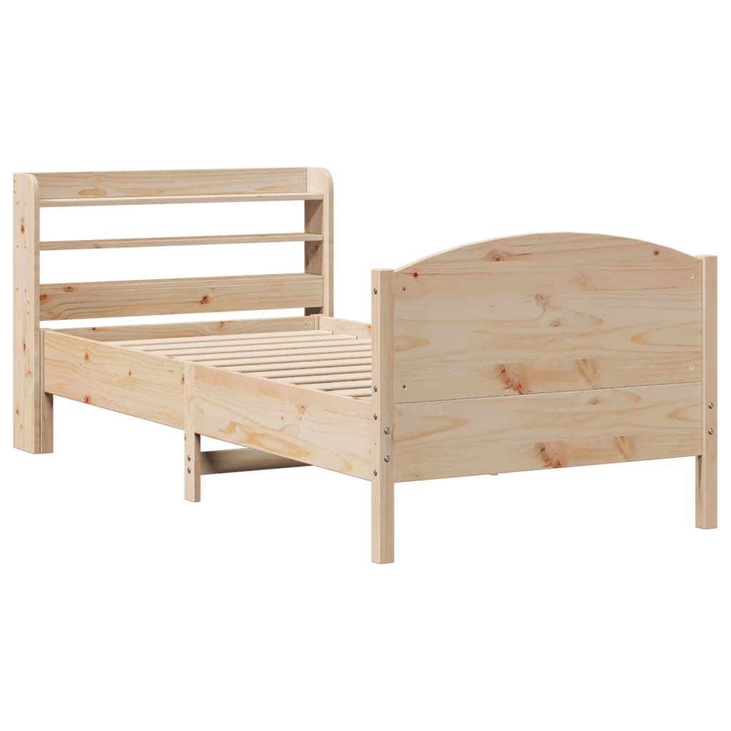 Solid Wood Bed without Mattress 75 x 190 cm Pine Wood