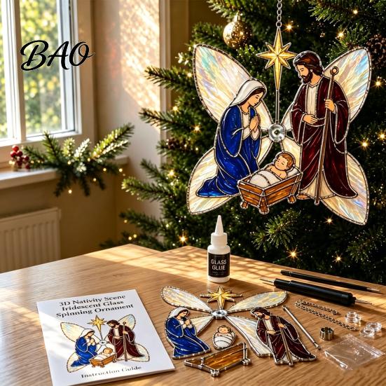 Relaxing Handcraft Gifts Christian Suncatcher DIY Kit, Stained Glass Style Religious Sun Catcher, Faith Themed Art Supplies Iridescent Hanging