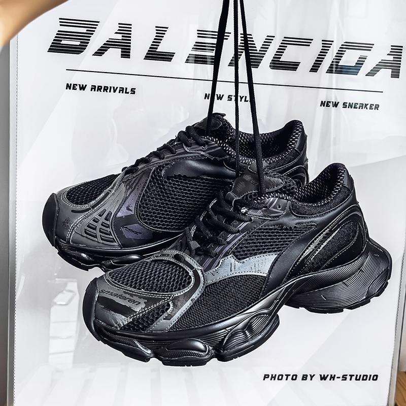 

Мужская обувь, модные трендовые кроссовки с толстой подошвой, для активного отдыха, нескользящие, удобные, дышащие, повседневные, мягкие кроссовки для бега 44 чёрный