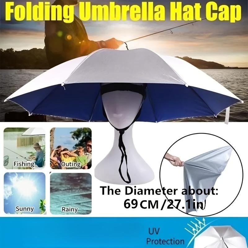 1pc Adjustable Head-Mounted Umbrella Hat for Fishing, Camping & Gardening - with Elastic Collar, for Outdoor Adventures, Camping Accessories