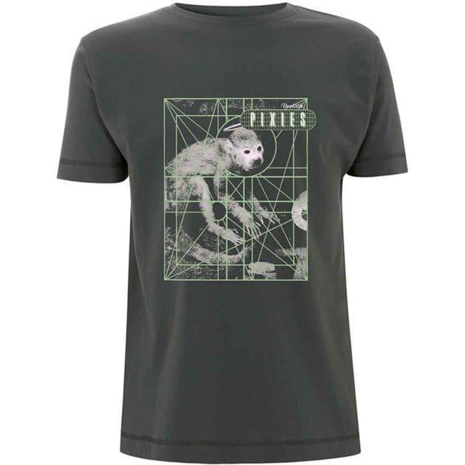 PIXIES Monkey Grid Band T-Shirt XL