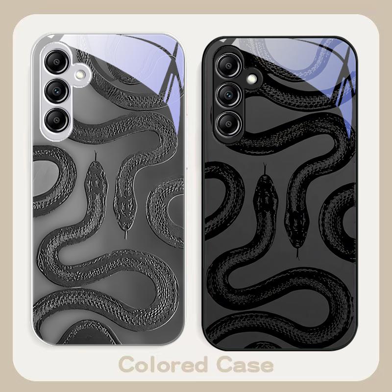 Black green king snake For Samsung A 20 30 22 23 24 25 26 31 32 33 34 35 42 50 51 52 53 54 55 56 70 71 72 73 glass phone case