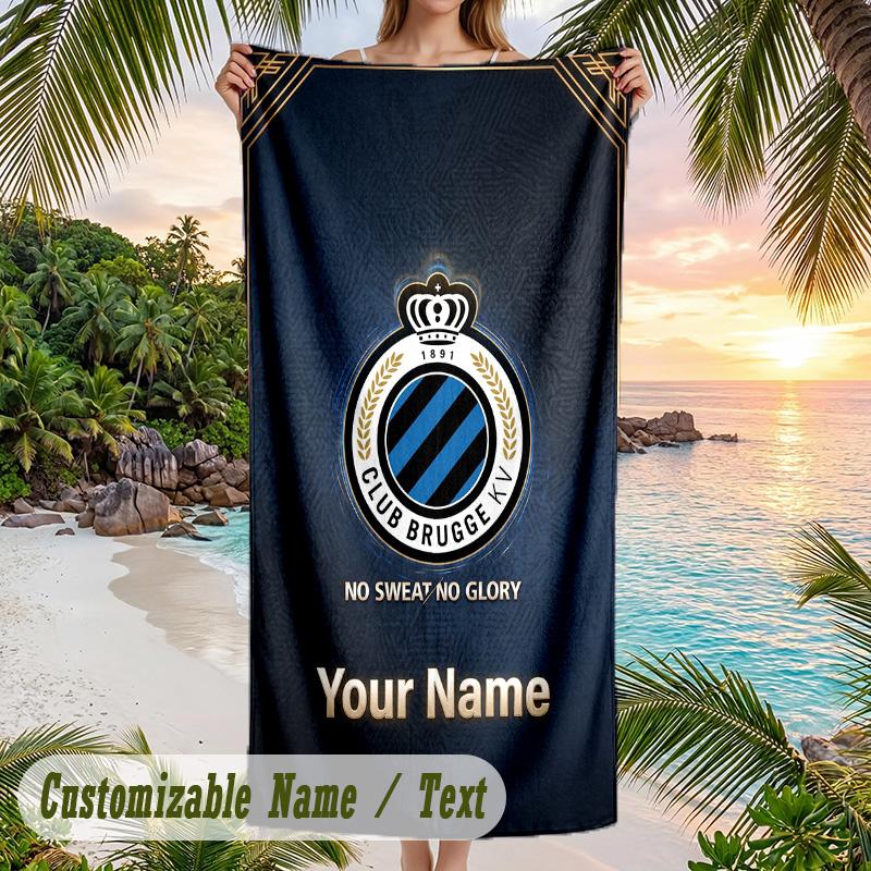 Beach Towel Club Brugge FC Print Custom Name Text Soft Towel for Swimming Pool