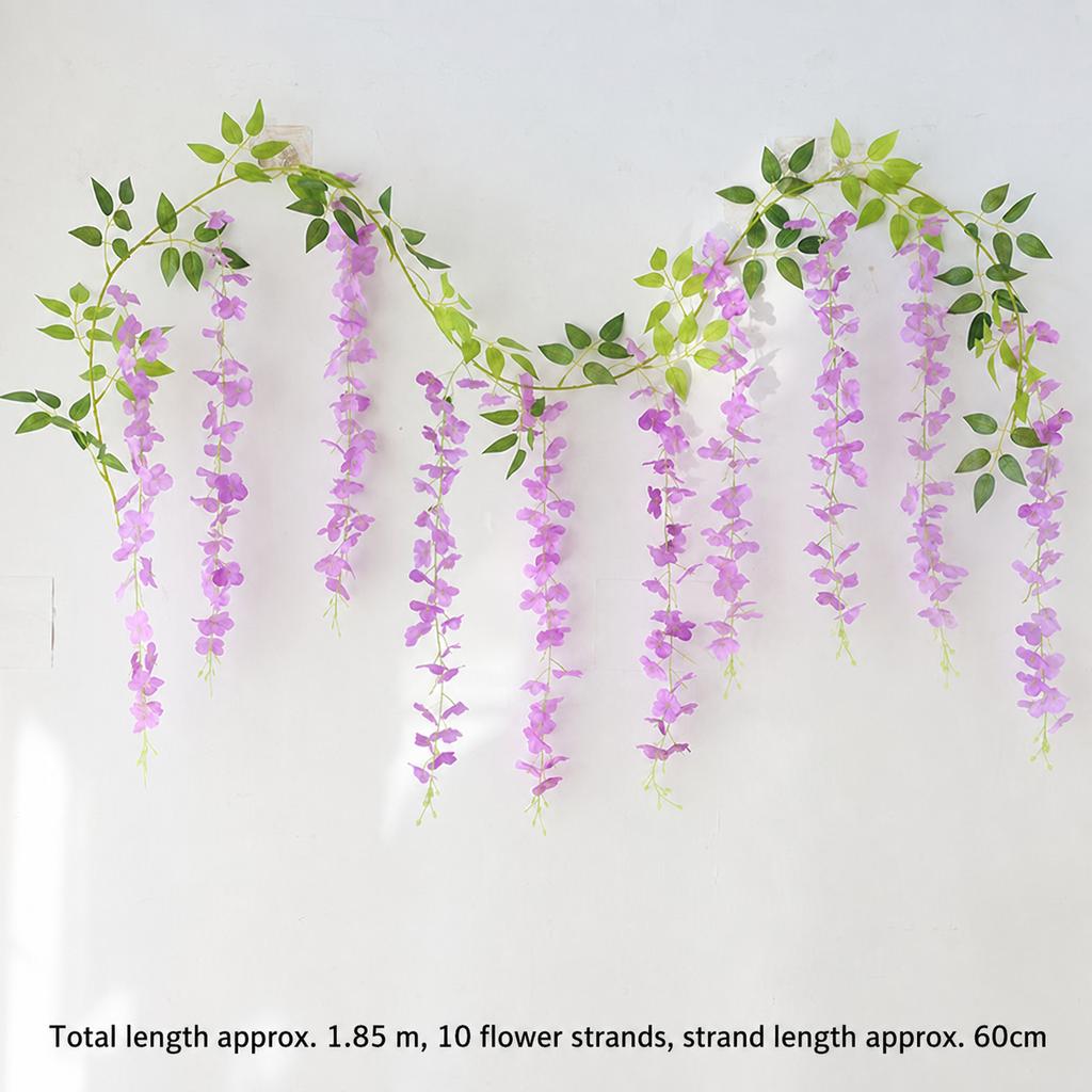 Faux Violet Blossom Trails Vintage Ceiling Backdrop Drooping Lavender Tendril Simple Synthetic Bush Twig Gorgeous Party Wreath