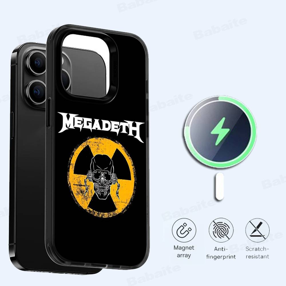 Music Band M-Megadeth Phone Case For IPhone 16 15 14 13 12 11 17 Pro Max Plus Magnetic Wireless Cover