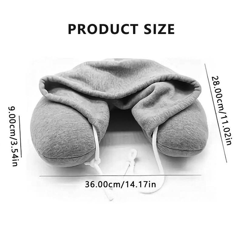 SEAMETAL U Shape Soft Car Neck Pillow with Hood Car Office Rest Neck Pillow Neck Cushion Auto Accessories
