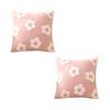 MILASIC Cushion Cover White Daisy Set of 2 Boa Fluffy Warm Fluffy Cushion Square 45 X 45cm Winter Washable Washable Natural Scandinavian Korean