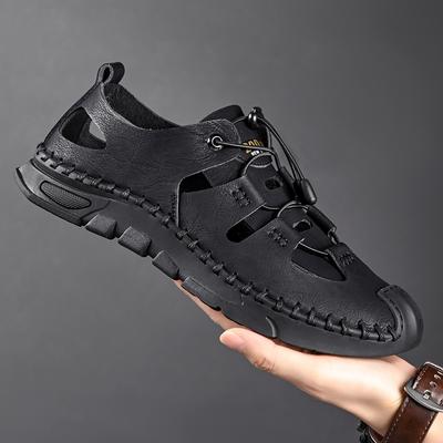Marke Handgefertigte Herrensandalen Sommer Herrensandalen Leder Atmungsaktiv Herren Originalsandalen Luxus Designer Mokassins Herren Hausschuhe