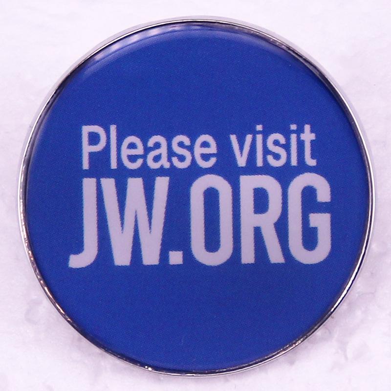 Blue Round Badge Brooch - European & American Style
