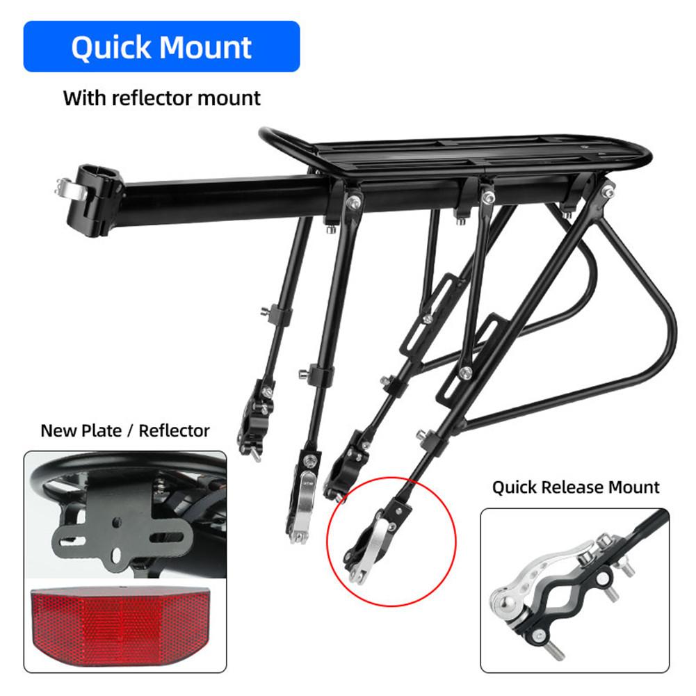 Bike Carrier Rack Quick Release Rear Shelf Bicycle Luggage Cargo Rack With Reflective Film Modified Parts