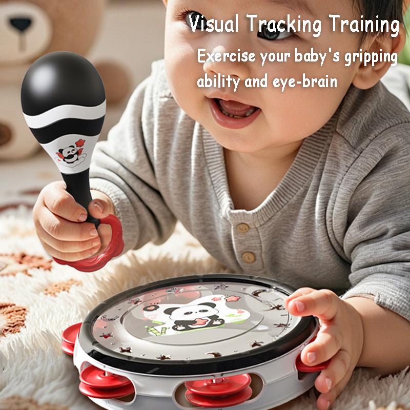 Montessori Music Instruments Toy Baby Dental Gum Sand Hammer Hand Bell Early Visual Stimulation Sensory Instrument Education Toy