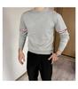Unisex Striped Contrast Color Pullover Sweater – Round Neck Knit for Spring & Autumn