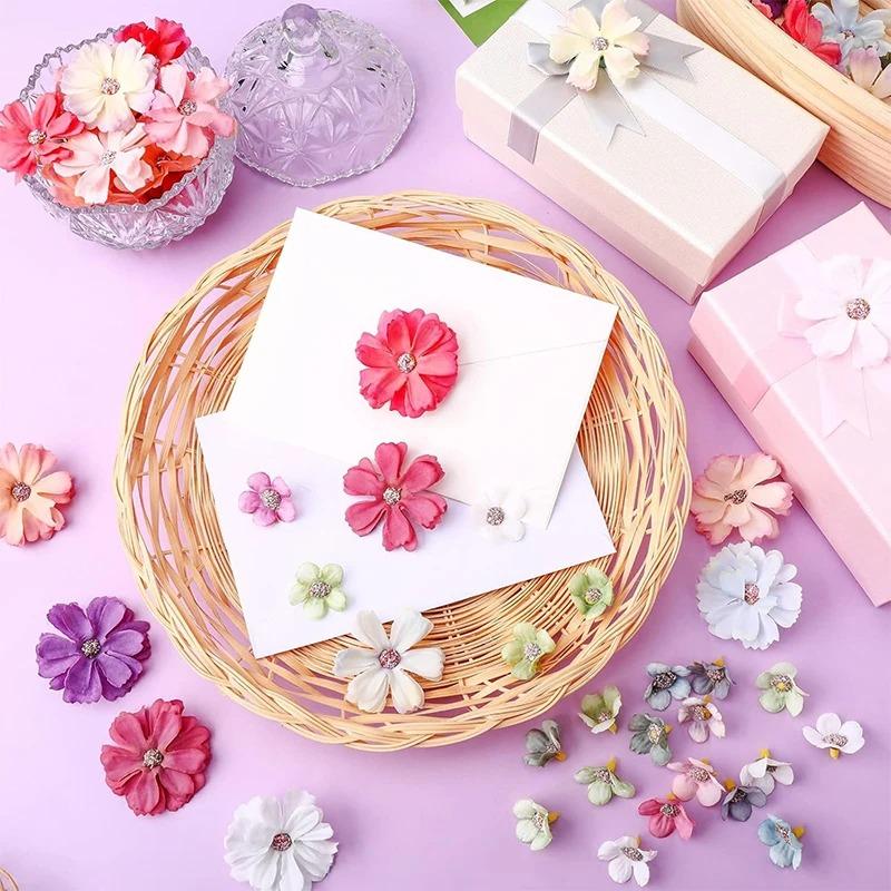 20/50Pcs Artificial Flowers Heads Silk Fake Flowers for Home Room Decor Wedding Decoration DIY Scrapbook Craft Gifts Accessories