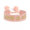 European & American Cross-border Embroidery Bracelet | Handmade Tassel & Letter Logo