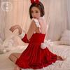 Sexy Underwear Velvet Christmas Cos Bunny Uniform Suspender Dress Women's Bed Nightgown Set