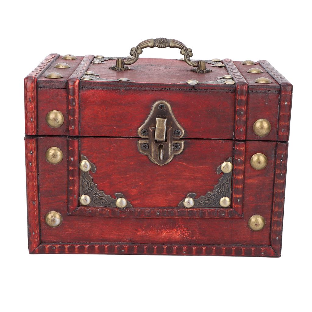 Wooden Jewelry Box Small Antique Multi Purpose Jewelry Storage Box for Gift Photo Collection