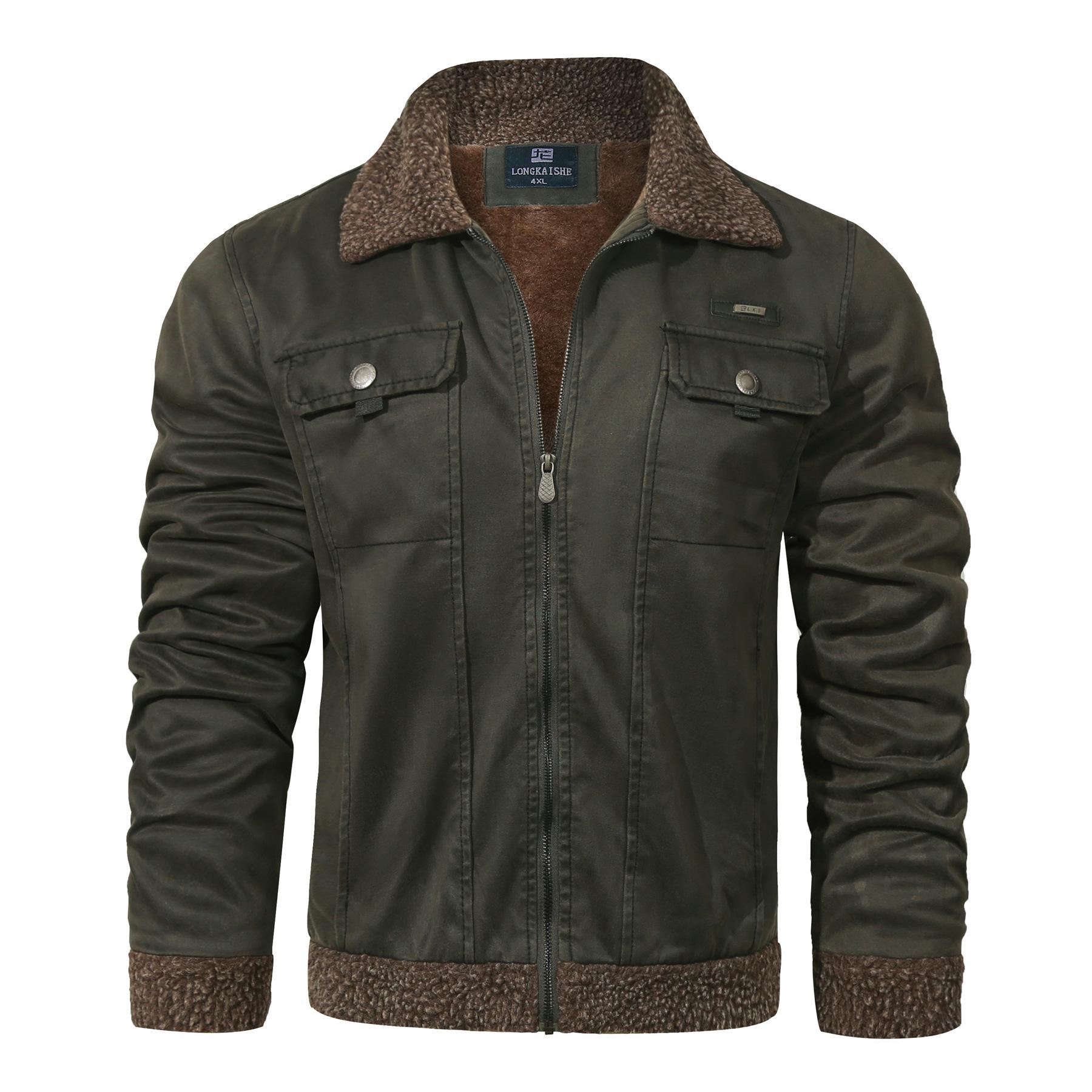 

Мужская зимняя флисовая куртка с лацканами, меховая интегрированная куртка, мужская свободная мужская одежда XXXXL