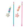 Stick Toy Elastic Rope Plush Ball Star Pendant Bite-resistant Comfortable Grip Relieve Boredom Handmade Kitten Teaser Wand Interactive Toy