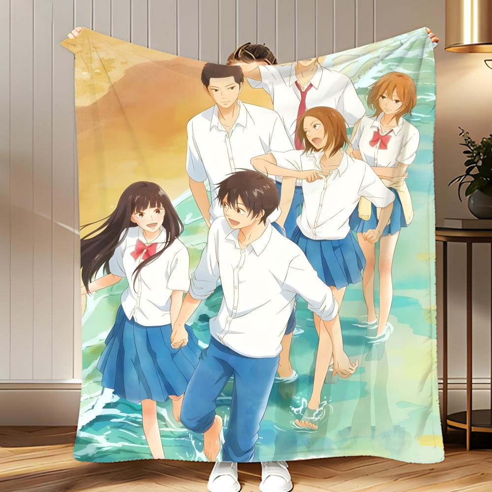 anime Kimi ni Todoke Throw Soft Coral Fleece Blanket 310gsm Fluffy Warm Throw for Sofa Bed Couch Bedroom Decor
