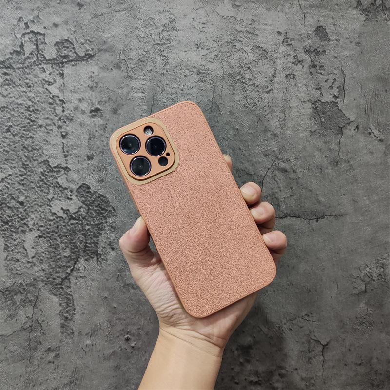 

Подходит для iPhone 15 с чехлом для телефона с узором «Лунный кратер», металлическим объективом 13proMax и креативным противоударным защитным чехлом для iPhone 14 iPhoneXsMax розовый