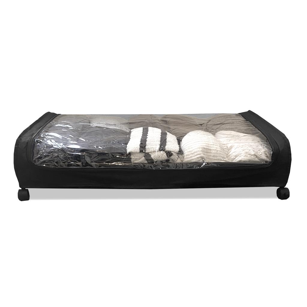 Organizador Bajo Cama Round – Plegable con Ruedas y Tapa Transparente – Compacto – Nyana Home