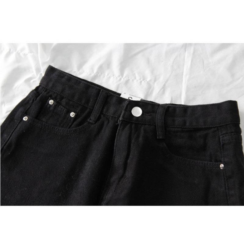 Denim High-waisted Shorts Women's Loose Ripped Fringe Wide Leg Hot Pants