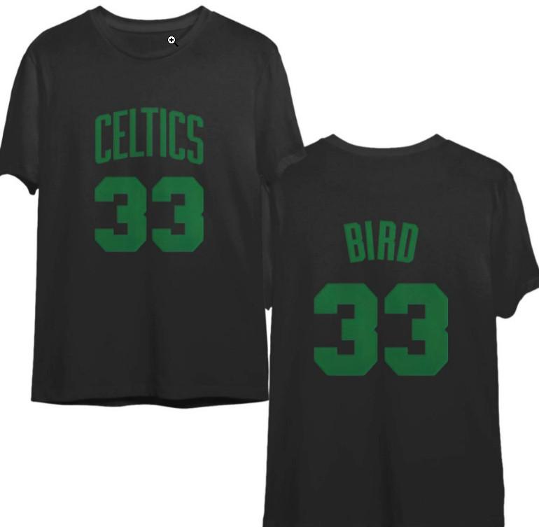 Vintage Sports Shirt – Larry Bird Fan Tee, Double Sided Jersey Look