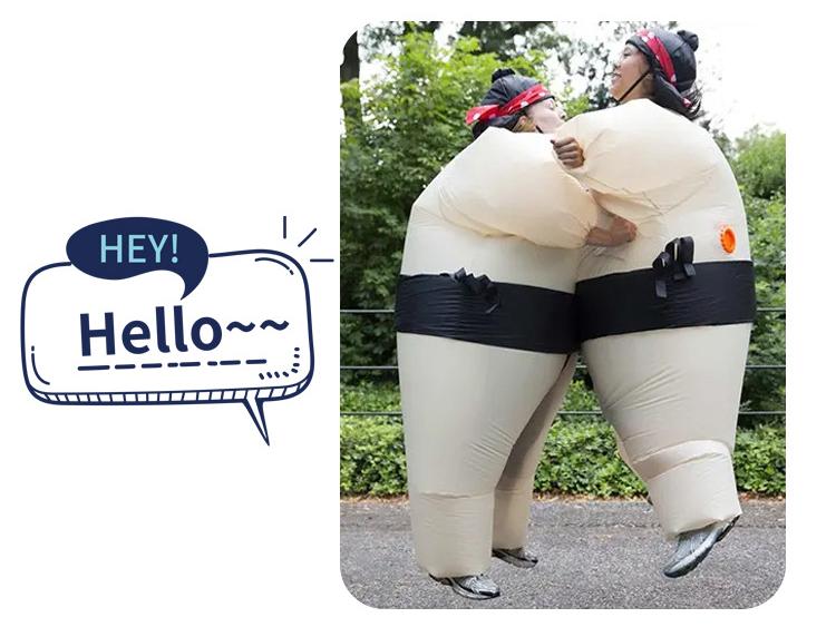 Inflatable Sumo Costume - Halloween Festival Prank for Large Adults