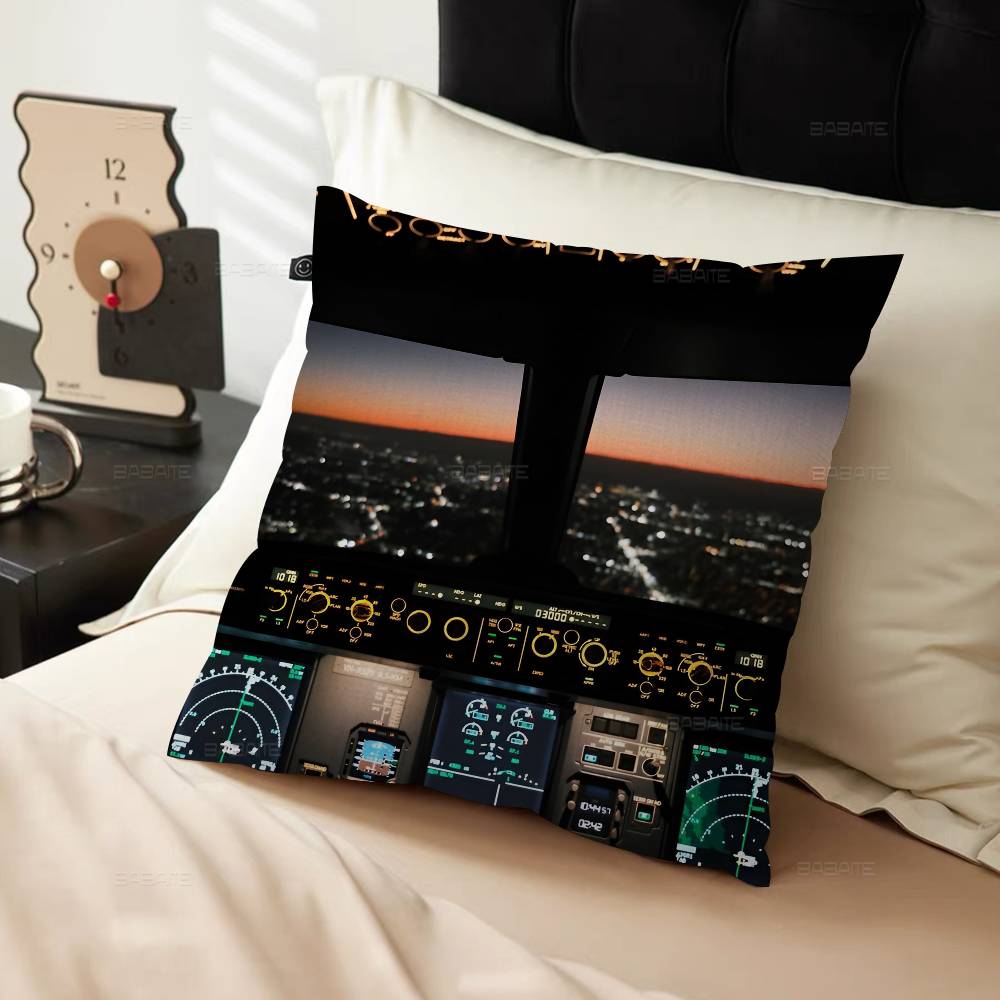 Aircraft Cockpit Personalized Pillow Cover Kids Bedroom Wild Party Decor Pillowcase Kid Birthday Shower Gift