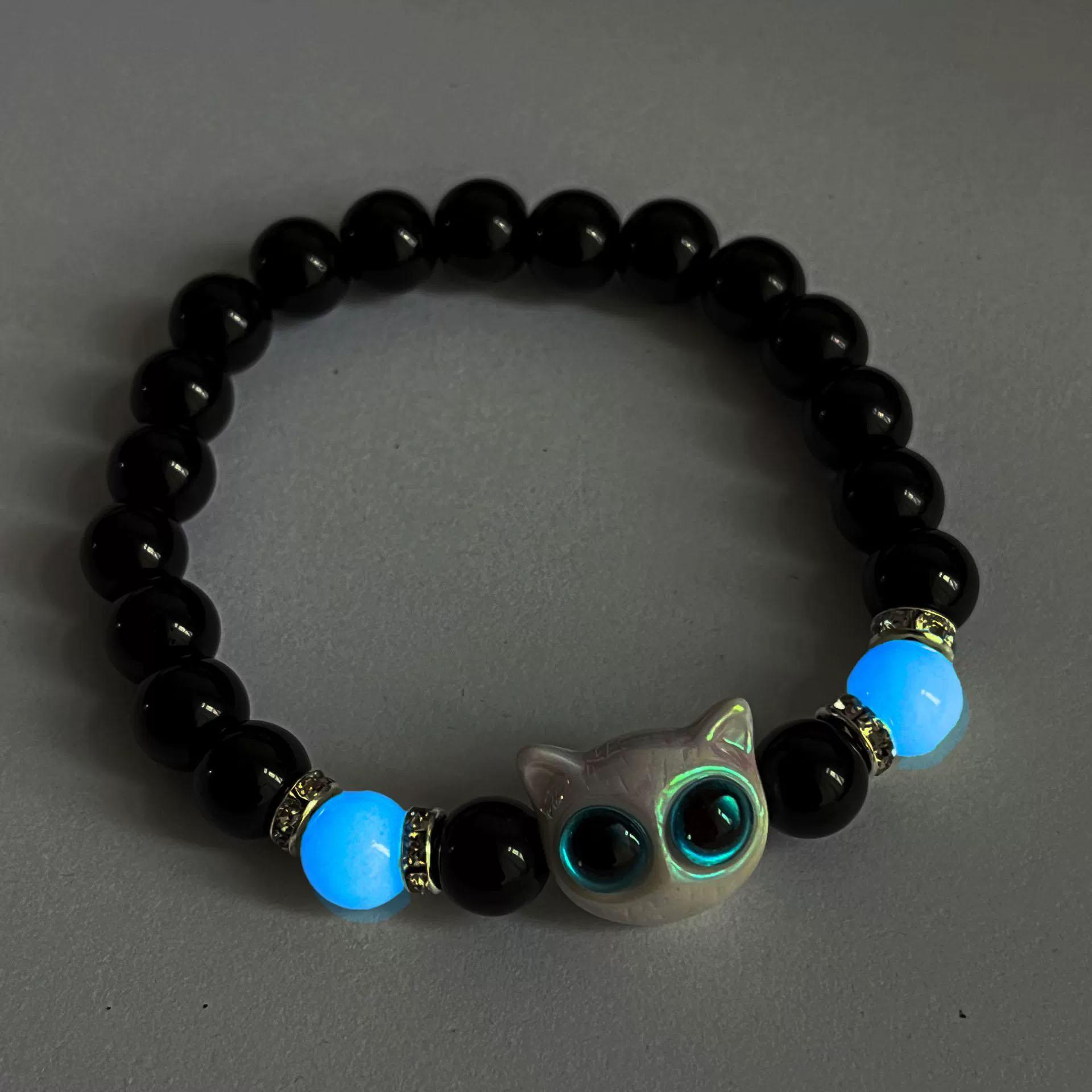 

Модный светящийся браслет с изображением кошки для влюбленных белый