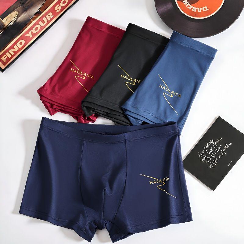 Men's Mid-Rise Boxer Briefs, Soft and Comfortable, Four-Corner Shorts, Boys' and Men's Underwear