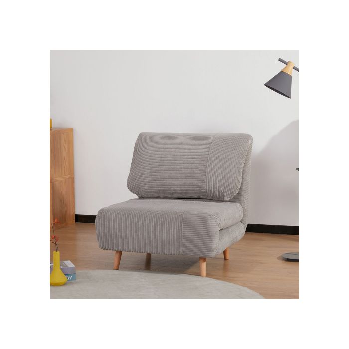 Canapé-lit 2-en-1 - MUVOE - Gris clair - Dossier réglable - Grand confort - Matériau de qualité