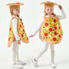 1Set Adult Stage Performance Costume Cap Outfits Kids Pizza Cosplay Food Funny Clothing Overall Hat Halloween Party Fantasia Kit