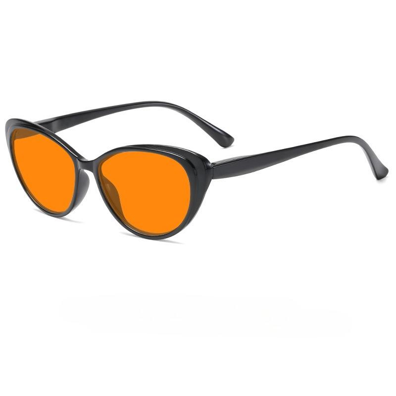 Fashion Cat-Eye Night Vision Glasses For Men And Women Red & Orange Lenses Blue Light Blocking Glasses Computer Goggles