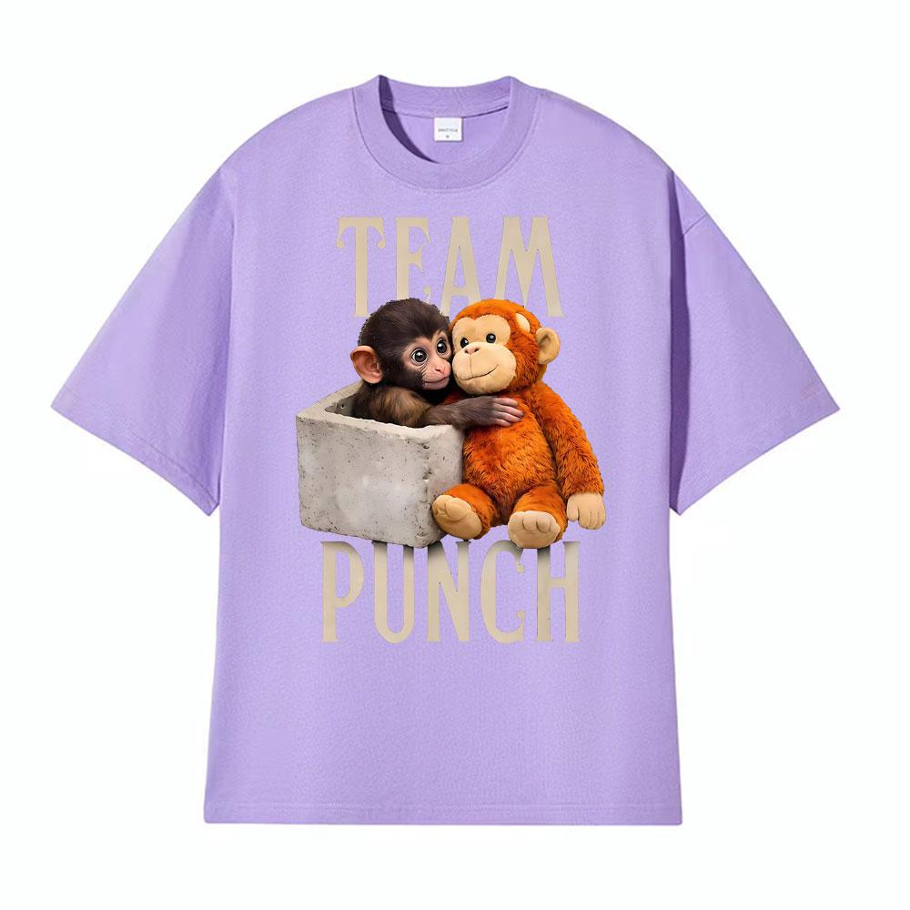 Baby Punch Monkey Lonely Punch Print T Shirts Men Women Clothing Fashion Cotton TShirt High Quality Oversized Tshirt Streetwear