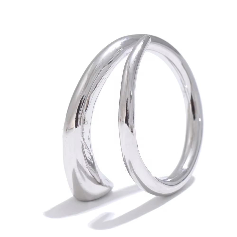 Yhpup Minimalist 316L Stainless Steel Metal Fashion Ring Chic Classic Stylish 18k Gold PVD Plated Finger Jewelry Bijoux Gift