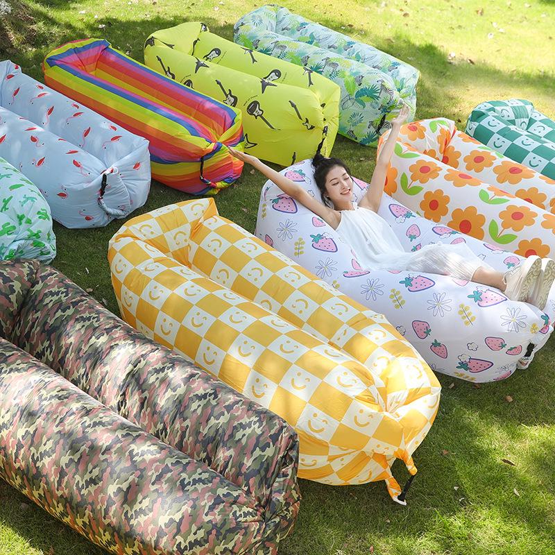 Inflatable Pillow-Style Sofa: Portable, Foldable Outdoor Air Bed for Lazy Lounging
