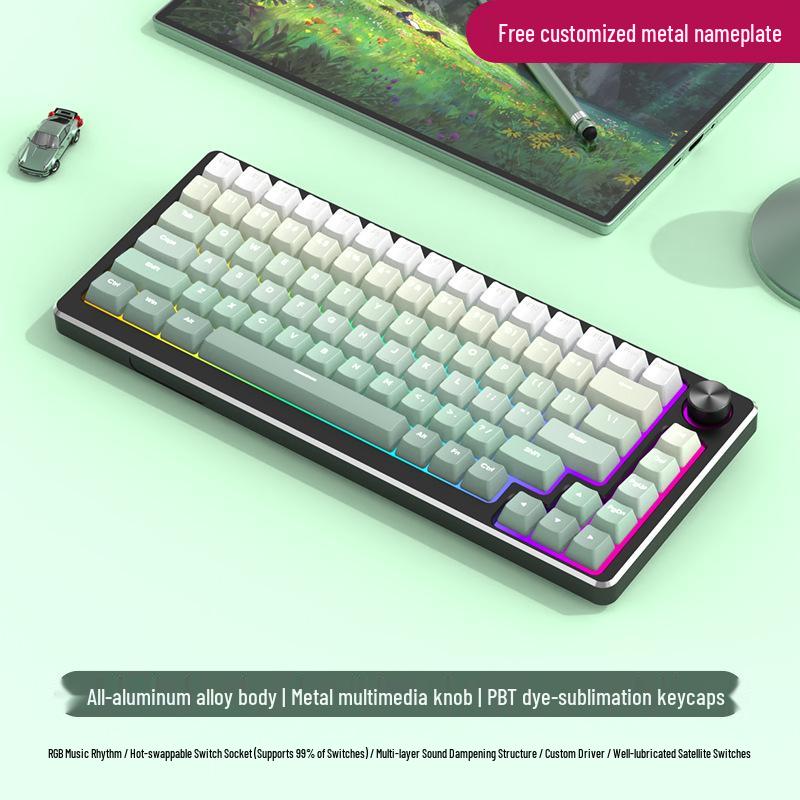 83-Key Aluminum RGB Wired Custom Mechanical Keyboard for Gaming and Office