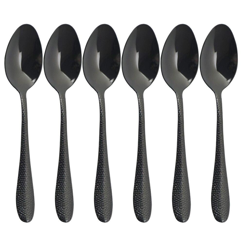 6 ks/sada Zrcadlo, sada zlatých příborů Sada příborů na dort, ovocná lžíce, sada nádobí, lžíce, nádobí, příbory, příbory, nerez