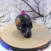 Skull Cone Incense Burner Halloween Handrest Aromatherapy Ornament Resin Skull Decor Incense Holder Halloween Skull Figurine For