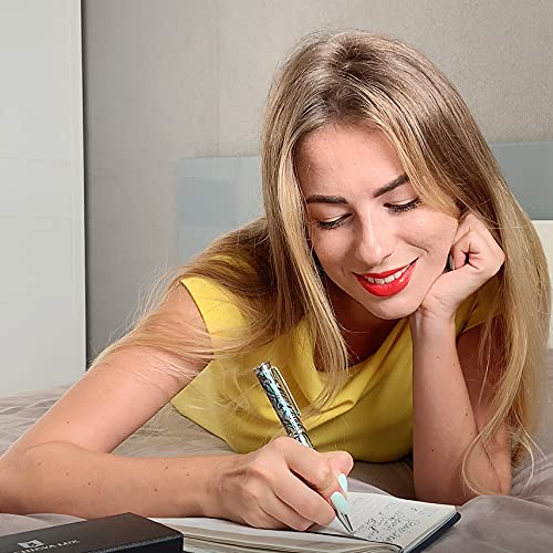 LACHIEVA LUX Premium oljebaserad kulspetspenna med naturligt pärlemor och tyskgjord spets, perfekt som present