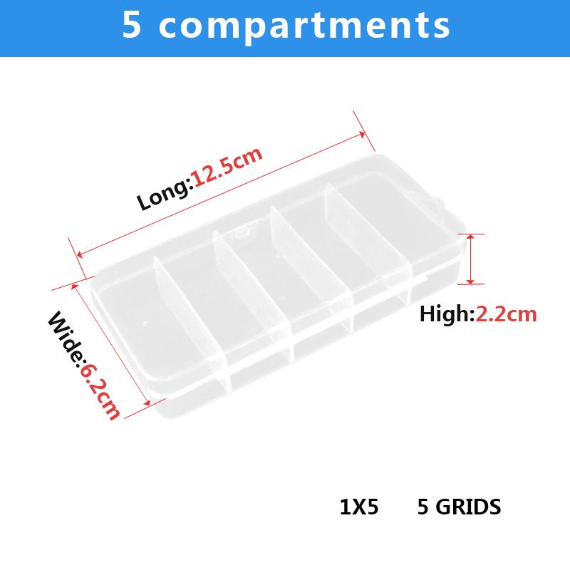 Plastic Box Storage Container Transparent Compartment Adjustable Organizer Box For Jewelry Button Hardware Screw Detachable Case