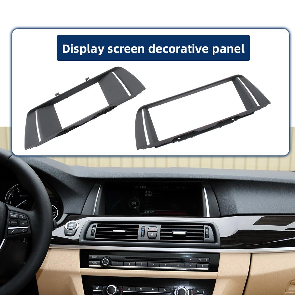 65509301374 LCD displej Dekoratívny rám pre BMW radu 5 F10 F18 2010-2017 ID4 Maľovaný rám rádia Piano Black