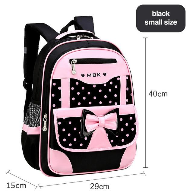 Set di borse da scuola per bambini di 6-12 anni per ragazza Zaino da scuola con fiocco carino e punto alla moda per iniziare la scuola Il regalo per la ragazza