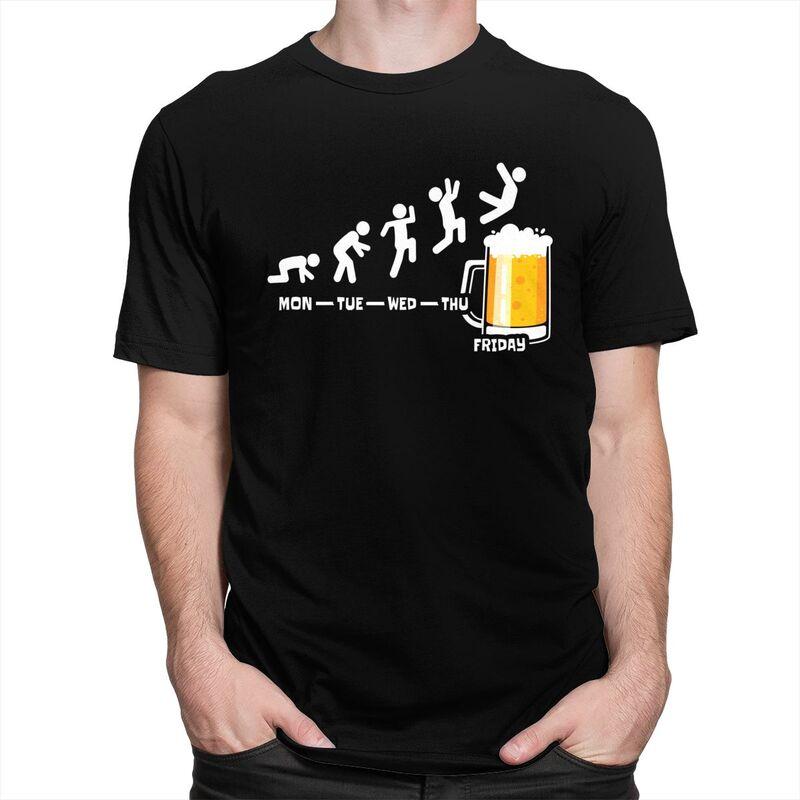 Custom Weekend Week Beer Fridays T Shirt for Men 100 Cotton Tshirt Leisure Tees Short Sleeves Tshirts