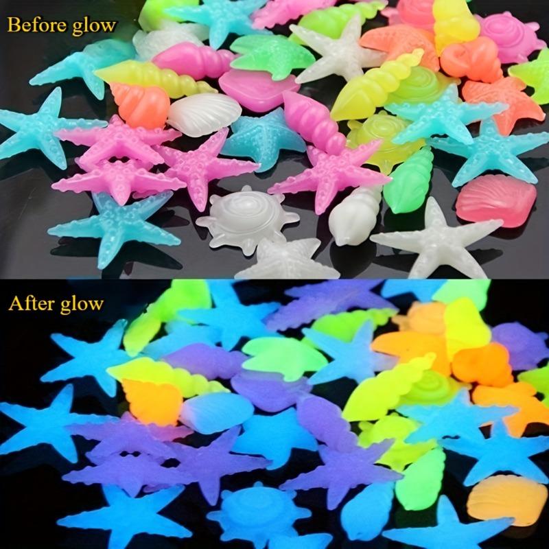 100PCS luminous color resin marine decorative stone, marine theme, lasting shine, aquarium and bonsai, glass container luminous stone