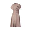 Fila Solid Color Round Neck Pullover Knit Short Sleeve Dress Women Dresses A11W621303F-BN