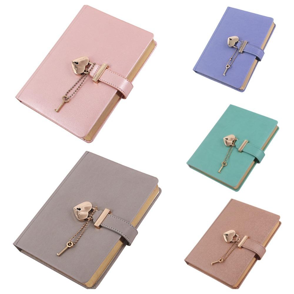 Sketchbook Drawing Book PU Leather B6 Notebook Portable Notebook with Heart Lock  Study